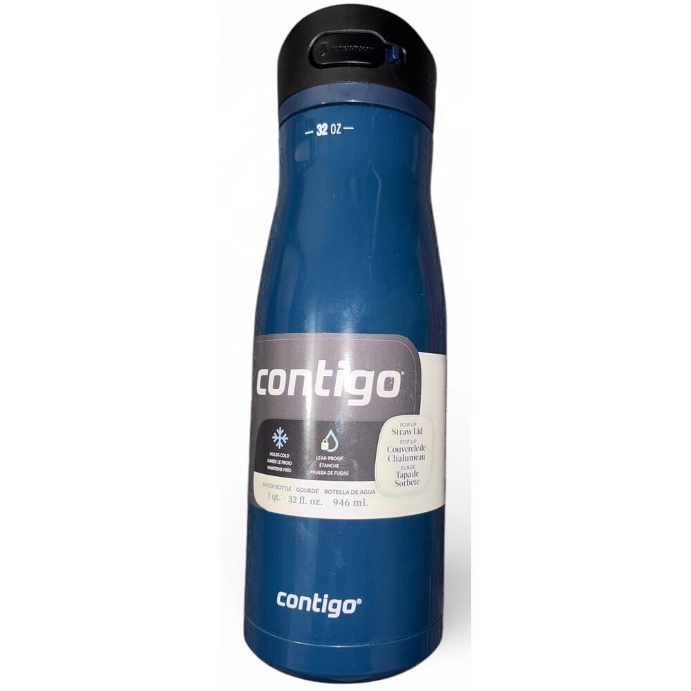 Contigo Ashland Chill 2.0 Insulated Stainless Steel Water Bottle, 32oz Blueberry